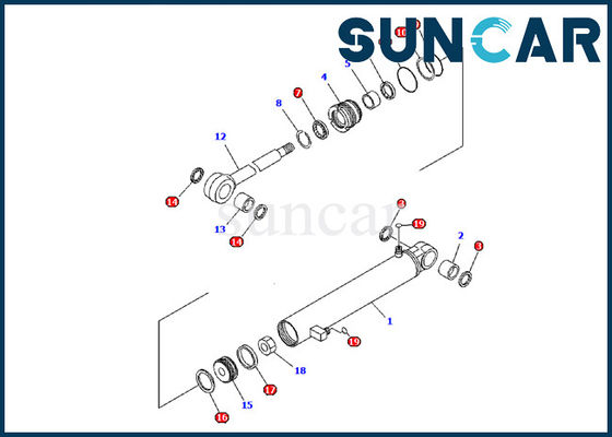 707-98-03580 excavador de Kit Cylinder Repair Kit Fits PC09-1 del sello del cilindro del brazo de KOMATSU
