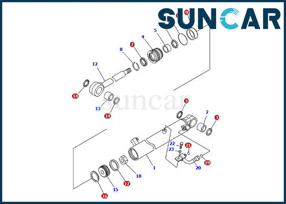 707-98-03590 piezas de reparación del excavador de Kit Komatsu Bucket Cylinder Seal Kit Fits PC09-1 del servicio
