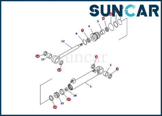 707-98-11060 equipos del sello del cilindro del brazo del excavador de KOMATSU para el reemplazo del modelo PC08UU-1
