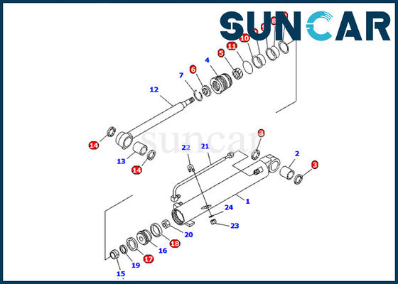 707-98-11230 reemplazo interno del modelo de los equipos PC08UU-1-A de Boom Cylinder Seal del excavador de KOMATSU