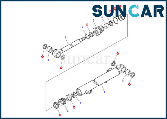 878000377 equipo de la junta de Repair Oil Seal del modelo del equipo PC07-2 del servicio de KOMATSU de los equipos del sello del cilindro del brazo