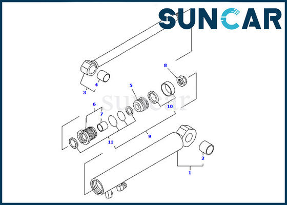Excavador Seal Repair Kit de Kit For Komatsu PC09FR-1 del sello del cilindro del brazo de la cuchilla YM172186-72370