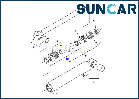 Equipo del sello del cilindro del cubo de los modelos del equipo del equipo PC09FR-1 del servicio de YM172186-72580 KOMATSU