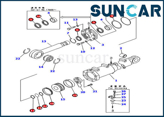 Bueno sellando 7079974450 equipos de reparación del cilindro de la inclinación del equipo D375A-3A del sello de la cuchilla de KOMATSU