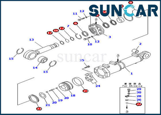 707-99-74460 cilindro de la inclinación de cuchilla que sella el dormilón D375A-3 de la echada de Kit Komatsu Service Kit For