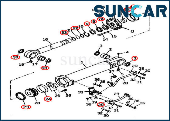 707-99-74110 7079974110 equipos del sello del cilindro de la inclinación del destripador para la niveladora de KOMATSU D375A-3D