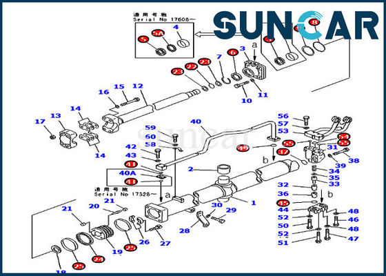 KOMATSU 707-99-56510 equipos de Kit Lift Hydraulic Cylinder Repair del servicio de la cuchilla