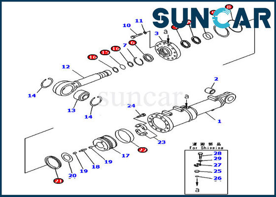 707-99-81010 reparación Kit For Pitch Dozer del sello del cilindro de KOMATSU de la inclinación de cuchilla 7079981010