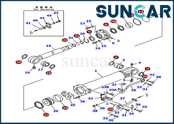 D375A-5 KOMATSU 707-99-74020 equipo de reparación del sello del cilindro hidráulico de la inclinación de 7079974020 destripadores