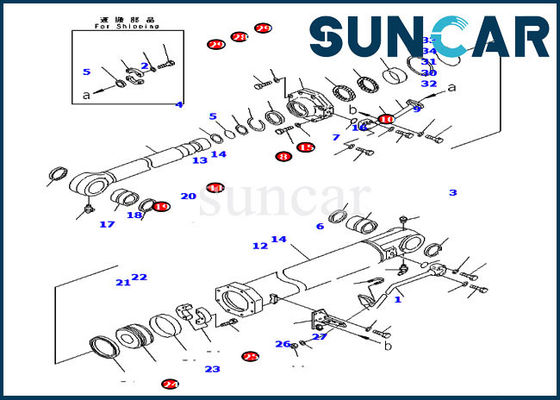 Niveladora D375A-5D de Kit Cylinder Repair Kits For KOMATSU del lacre de la inclinación de cuchilla 7079974520