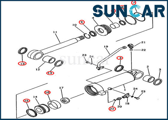 Servicio interno Kit Cylinder Seal Kit del destripador de las partes 707-98-41130 de KOMATSU del dormilón D41E-6