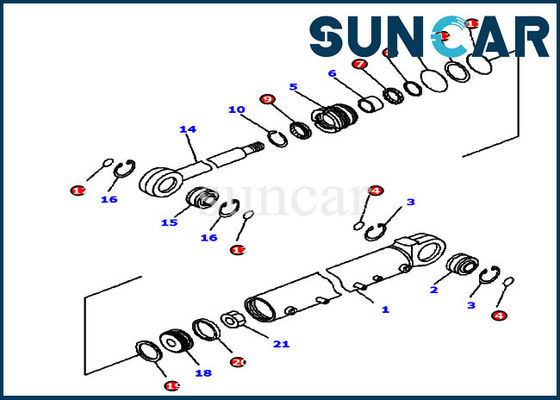 Equipo del lacre de Kit Blade Angle Hydraulic Cylinder del servicio de la niveladora 707-99-42530 KOMATSU
