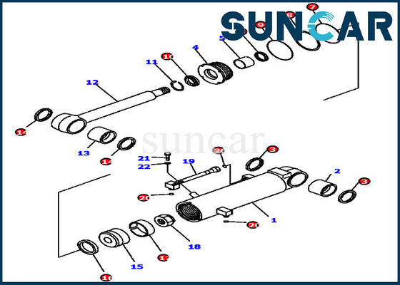 Reparación Kit For Bulldozer Inner Parts del cilindro de los equipos del sello de aceite del destripador de D41E6T KOMATSU 7079841060