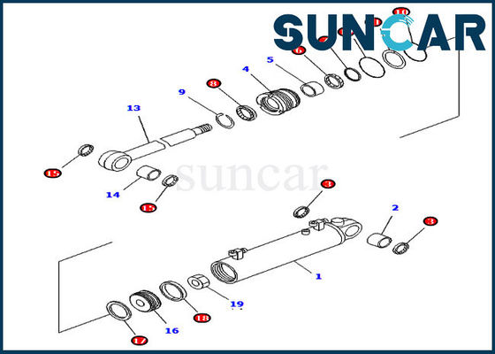 707-99-32280 7079932280 dormilón hidráulico de Kit Fits D41E-6K KOMATSU de la reparación del sello de la elevación de la cuchilla
