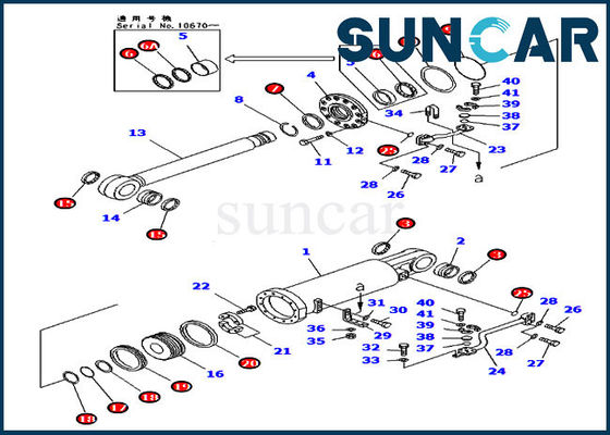 707-98-82010 7079882010 equipos del sello de aceite del equipo D475A-3-HD KOMATSU del servicio del cilindro de la elevación del destripador