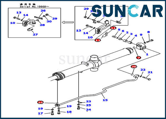 707-98-74110 dormilón de Kit Hydraulic Seal Kits For KOMATSU D475A-3 de la reparación del cilindro de la elevación de la cuchilla