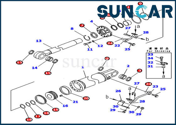 Equipos hidráulicos del reemplazo de KOMATSU del equipo de reparación del sello del cilindro de la inclinación D475A-5E0 707-99-77620
