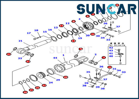 El OEM de KOMATSU parte el equipo del servicio del cilindro del equipo 7079977400 del lacre de la inclinación del destripador 707-99-77400