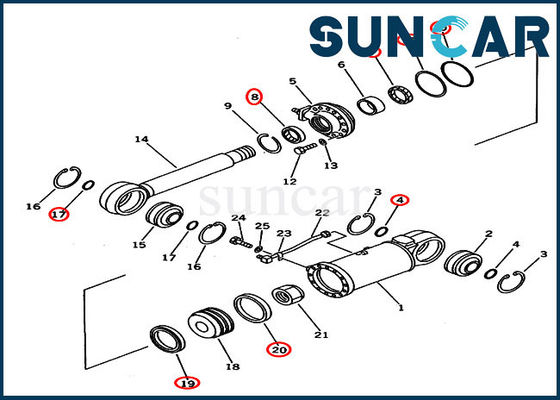 707-98-53410 ajustes inclinables D53A-18 D53P-18 KOMATSU de los equipos de Kit Hydraulic Cylinder Repair del sello
