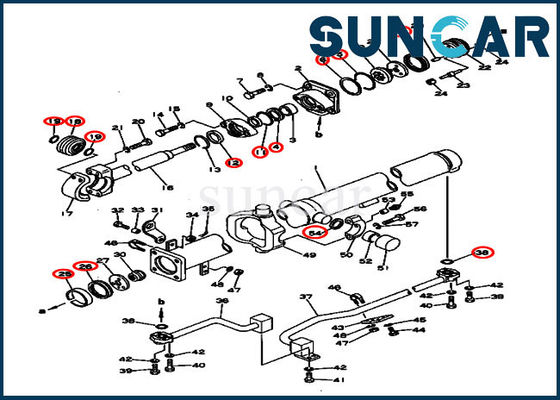 130-63-05020 niveladora de Kit Fits Komatsu D53A-16 D53P-16 del sello del cilindro hidráulico