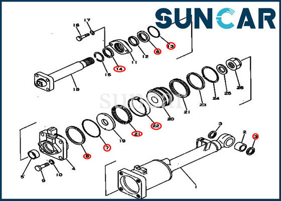 Reparación inclinable ISO9001 Kit For del equipo 130-63-05050 del lacre del cilindro D53A-16 D53P-16 KOMATSU