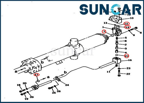 707-98-75420 equipo de reparación del sello del cilindro de KOMATSU de 7079875420 de la niveladora de la elevación equipos del sello