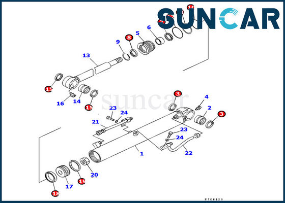 707-98-14610 reparación Kit Fits Excavator PC8uu-3 R3eplacement del OEM KOMATSU del equipo del sello del cilindro del cubo