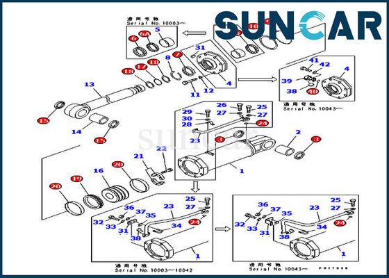 707-98-84410 equipos de Kit Ripper Lift Hydraulic Replacement de la reparación del sello del cilindro de KOMATSU