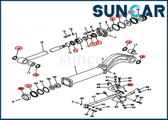131-63-05020 sello Kit For D53S-16 KOMATSU de la reparación del equipo 131-63-05020 del servicio del cilindro de la descarga