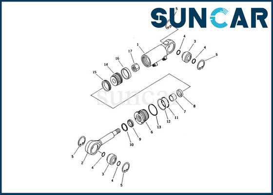707-98-23100 excavador de Kit Komatsu Inner Repair Seal Kit For PC20R-8 del servicio del cilindro de la inclinación de cuchilla