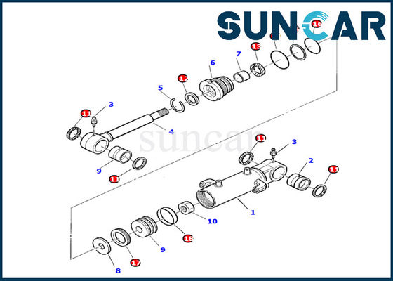 KOMATSU 878000199 piezas internas del cilindro hidráulico de Kit For Excavator PC10-7 del sello del cilindro de cuchilla