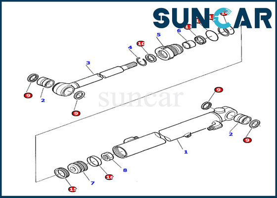 878000203 equipos del sello del cilindro del brazo para la reparación de Oil Sealing Gasket del excavador de KOMATSU PC20-7