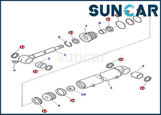 878000392 equipo del sello de la junta del reemplazo de Kit For Komatsu PC10-7 PC20-7 del servicio del cilindro del oscilación del auge