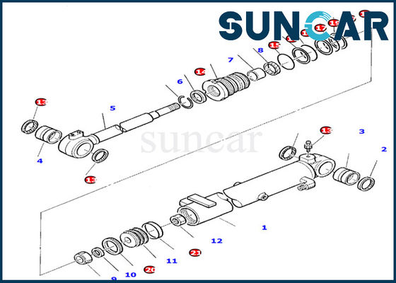 878000394 reemplazo hidráulico de Inner Oil Seal del excavador de Kit Fits Komatsu PC10-7 del sello del cilindro del auge