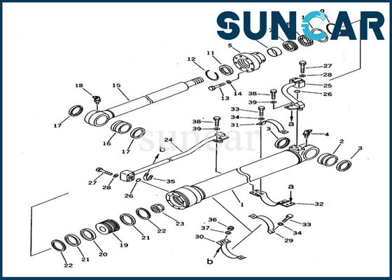 Equipos de reparación del sello del cilindro del cubo del lacre 707-98-27600 de la maquinaria para el excavador Komatsu PC100-5