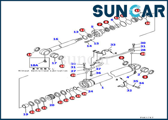 707-99-25840 servicio Kit Cylinder Repair Seal Kit del cilindro del auge para el excavador de KOMATSU PC100-6Z
