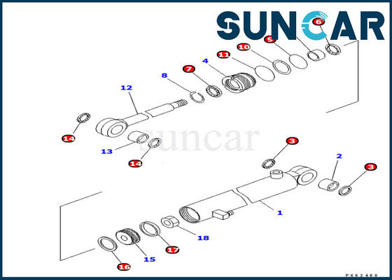 707-98-03460 equipo interno del servicio del sello de aceite del cilindro del brazo de Seal Kits Komatsu PC03-2 del excavador