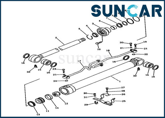 Equipos del sello del cilindro del auge del lacre 707-98-36100 de la maquinaria para el equipo de reparación de Komatsu PC100-3 del excavador