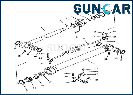 707-98-36110 equipo de Bucket Cylinder Seal del excavador de Kit Fits Komatsu PC100-3 del sello del cilindro hidráulico