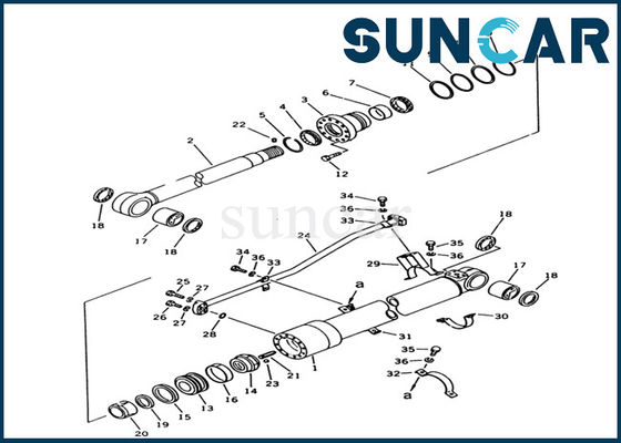 Excavador de Kit For PC100-3 KOMATSU de la reparación de la resistencia de aceite del equipo 707-98-38600 del lacre del cilindro del brazo