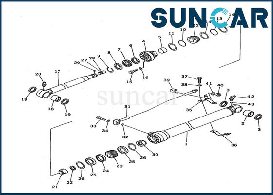 707-99-36620 piezas internas de la asamblea del cilindro de KOMATSU PC100N-6 de los equipos de Arm Cylinder Seal del excavador