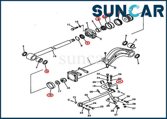 135-63-05010 descarga que sella cargadores de la correa eslabonada de Kit Cylinder Service Kit Fits D57S-1 KOMATSU