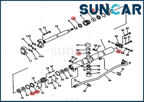707-98-28600 dormilón D60P-12 D65E-12 de Kit Komatsu Crawler de la reparación del sello del cilindro de 7079828600 elevaciones