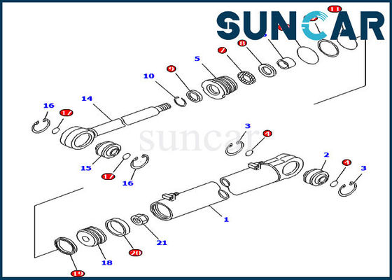 707-99-35170 servicio Kit Hydraulic Oil Seal Kit del cilindro del ángulo para el dormilón de la correa eslabonada de D61EX-12 KOMATSU