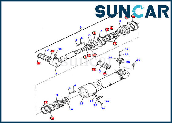equipos hidráulicos del sello del cilindro del brazo 21D-61-13160 para el modelo Inner Replacement Kit de KOMATSU PC110R-1