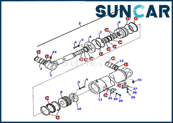 Excavador Repair Service Kit de Kit Gasket Kit PC110R-1 del sello del cilindro de cuchilla de KOMATSU 21D-61-15170