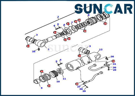 Lleve el cilindro del auge de la resistencia 226-61-11220 KOMATSU PC110R-1 que sella a Kit Excavator Gasket Kit