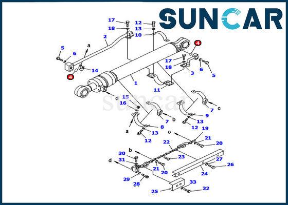 Equipo de reparación interno hidráulico del equipo PC120-6H KOMATSU del sello del cilindro del cubo del excavador 707-98-28610