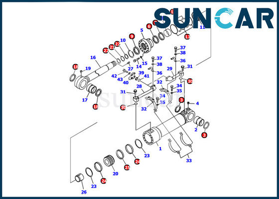 Equipo inferior de Sealing Repair Service del excavador del equipo PC1100-6 del sello del cilindro de la descarga de KOMATSU 707-98-56210