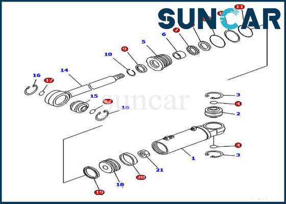 707-99-43680 equipos hidráulicos inclinables del cilindro de KOMATSU del dormilón del equipo de reparación del sello D61PX-12